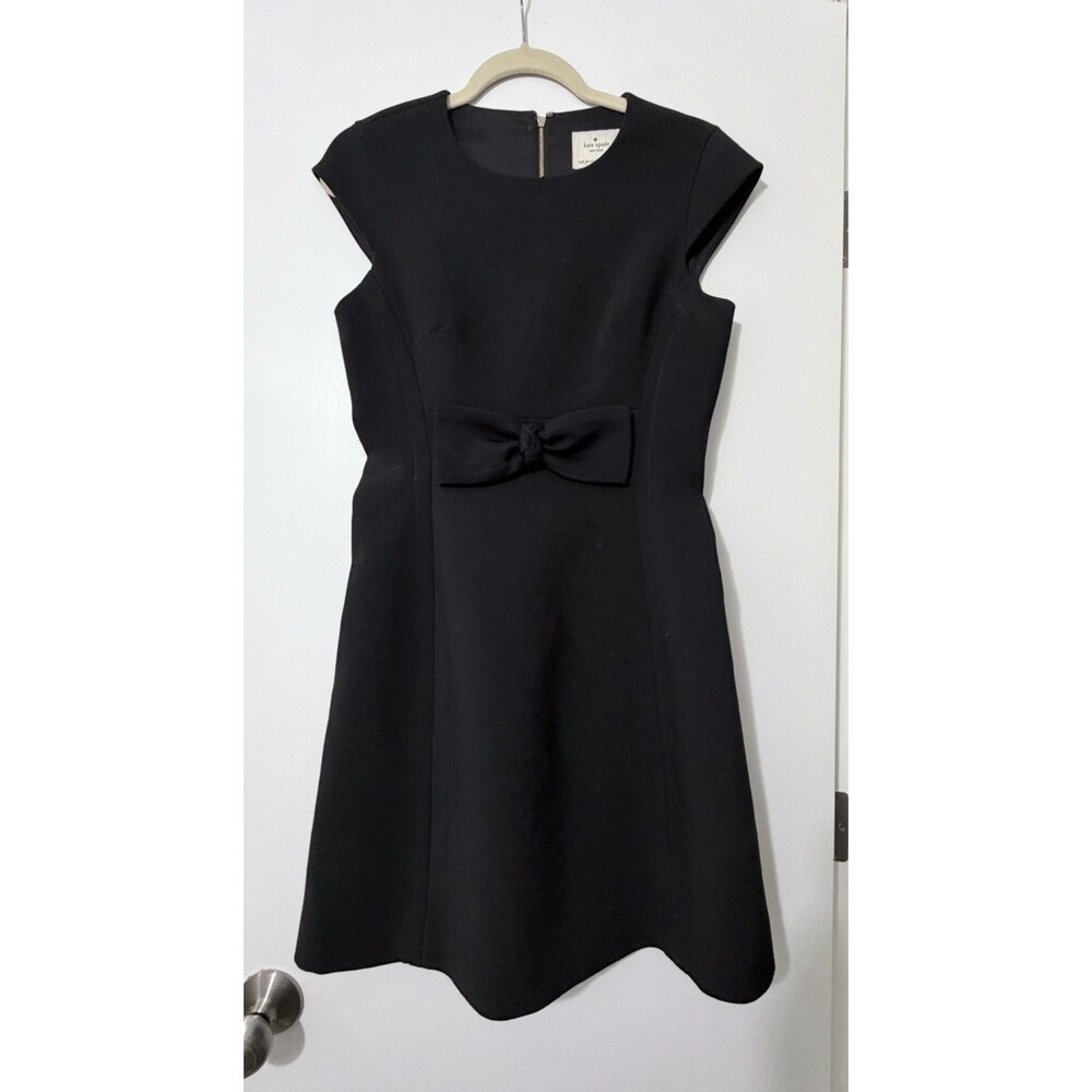 Kate Spade Bow Tie Waist A Line Dress Black Size 4